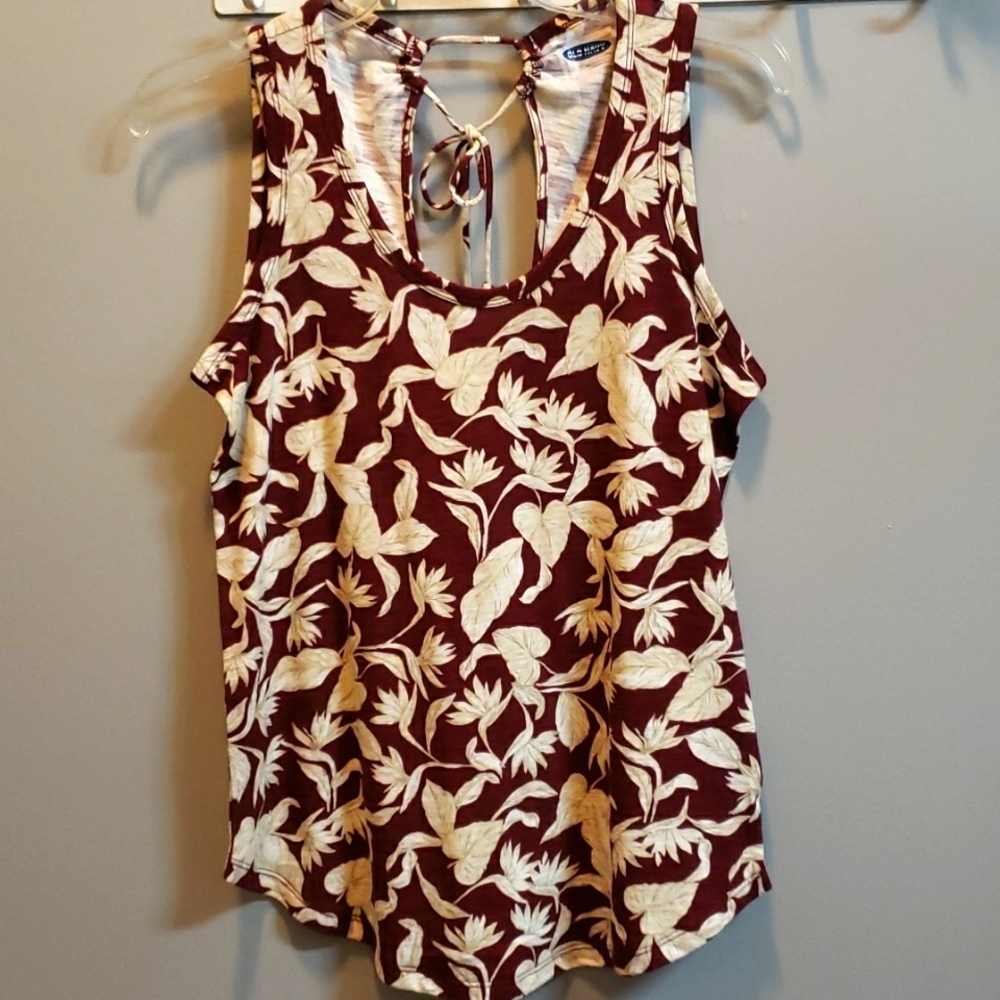 Old Navy Sleeveless Tie Back Floral Cotton Top, XS